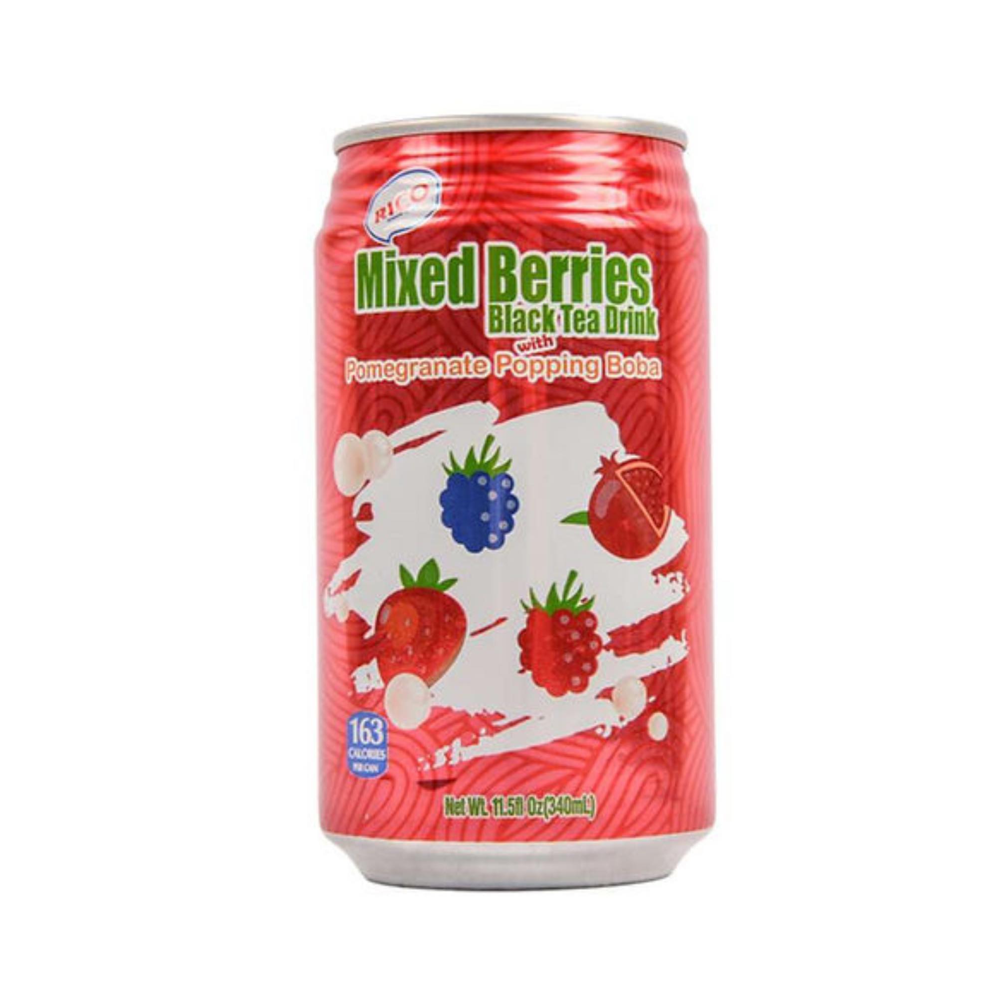 Black Tea Drink Mixed Berries & Boba 340ml