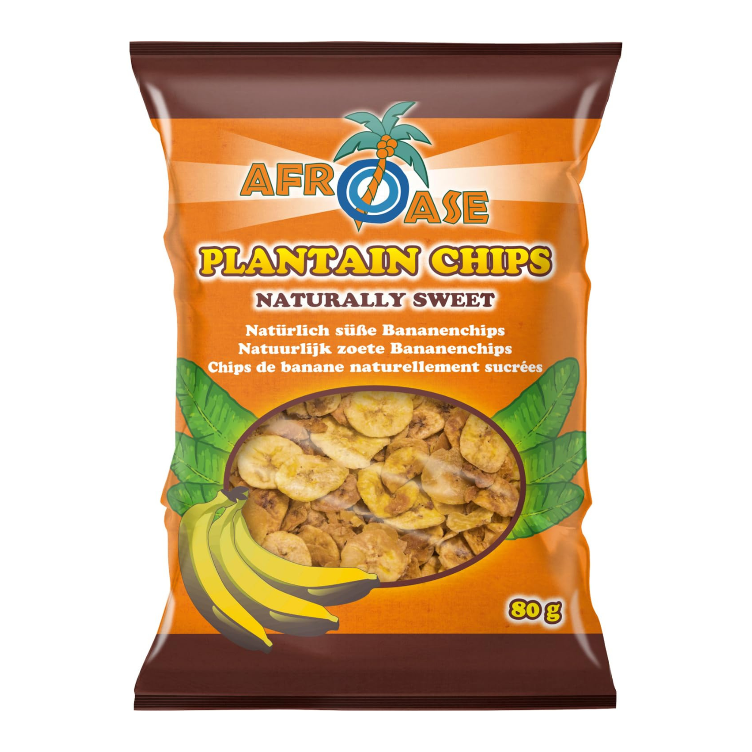 Plantain Chips Sweet 80g, AFROASE
