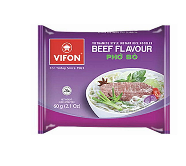 VIFON Inst Rice Noodle Beef Pho Bo  60gr